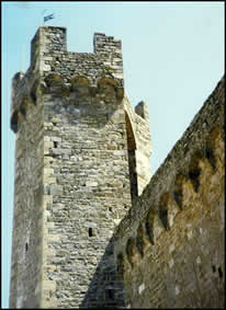 Tower and walls of La Fortezza in Montalcino
